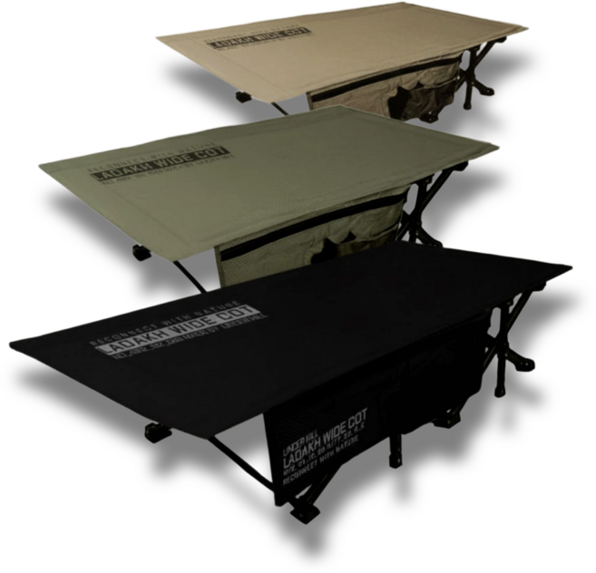 라다크 휴대용 접이식 경량 간이 캠핑 와이드 야전침대 스탠다드, 울트라 블랙