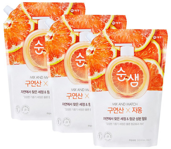 순샘 구연산 자몽 1.2L, 3개