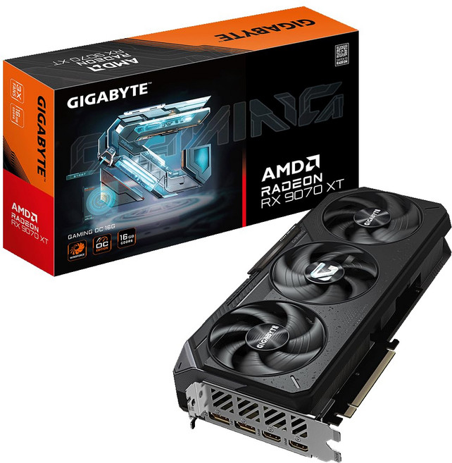 기가바이트 라데온 RX 9070 XT 게이밍 OC 16G 그래픽 카드 PCIe 5.0 16GB GDDR6 GV-R9070XT OC-16GD 비디오 카드, RX9070XT
