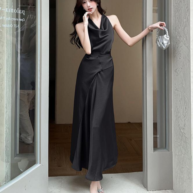 JQS 여름 파티룩 민소매 롱 원피스 드레스 1265