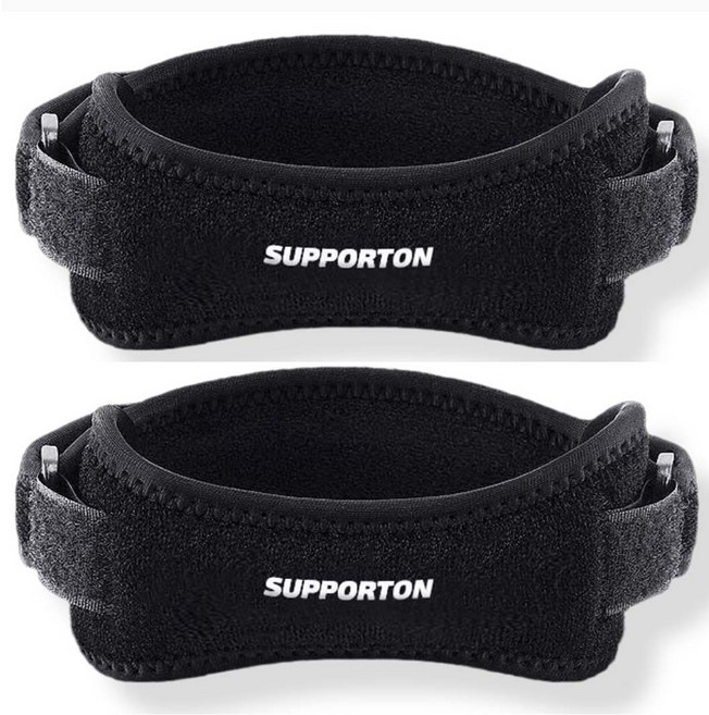 서포트온 슬개건 슬개골 서포트 무릎보호대, 블랙, 2개