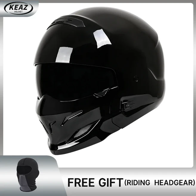 탈부착 가능한 마스크가 있는 전갈 모양 오토바이 헬멧 크루즈 라이딩용 삼분의 일, Transparent