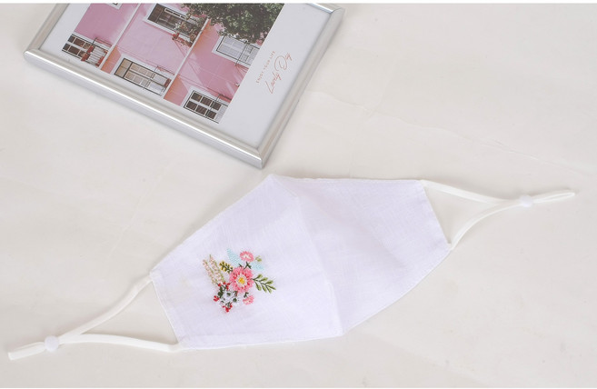 빨아쓰는 저자극 모시 마스크 2+1 면 삼베 여름 숨쉬기편한 꽃자수 새부리형 패션 한복 혼주 마스크 개별포장 선물
