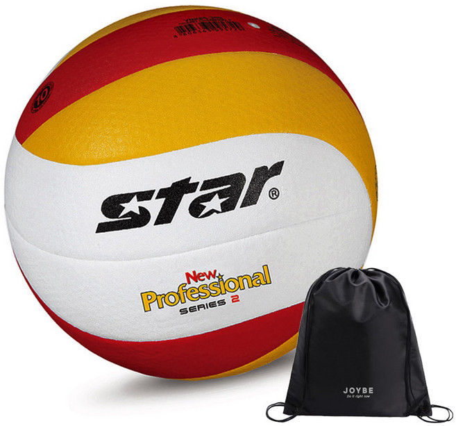 스타 뉴프로페셔널2 배구공, 화이트 + 레드 + 옐로우, 1개