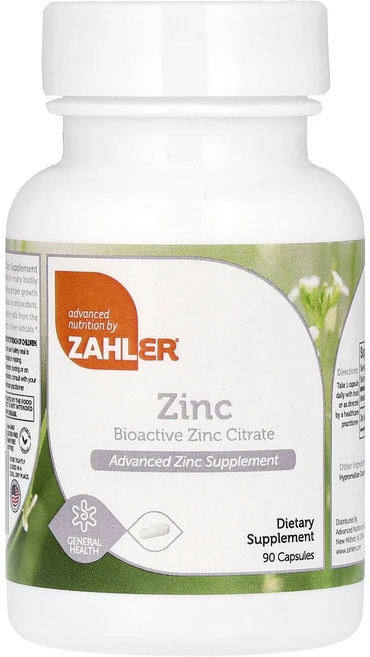 잘러 Zahler 징크 생체활성 징크시트레이트 캡슐 90정캡슐 1정당 50mg122458원산지:기타, 1개 - 쿠팡