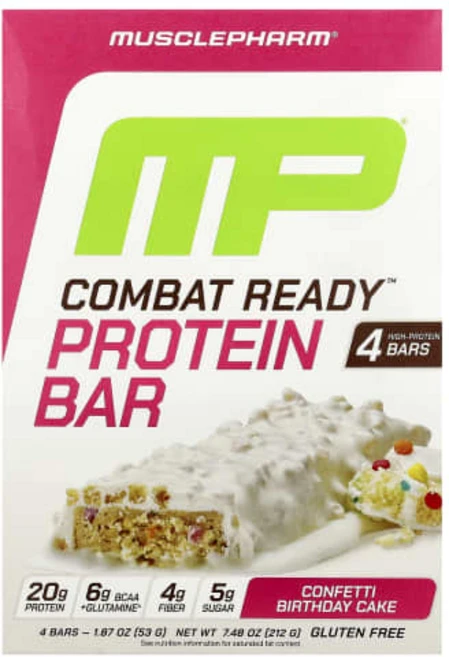 머슬팜 컴뱃 레디 프로틴 바 콘페티 생일 케이크 바 4 MusclePharm Combat Ready Protein Bar Confetti Birthday Cake 4 B, 1개 - 쿠팡