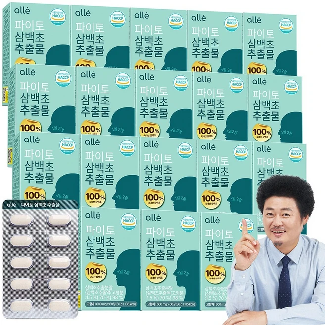 삼백초 추출물 식약청 HACCP 인증 국산 100% 파이토 알레, 18개, 60정 - 쿠팡