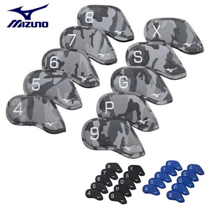 해외 구매대행 미즈노 골프 아이언 헤드커버 10개 세트 3컬러 일본발송, 카모