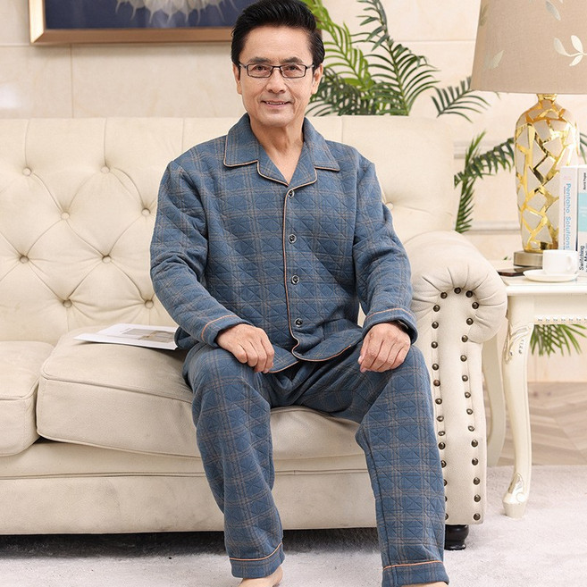 스타일닥터 남 가을 겨울 잠옷 도톰 긴팔 중장년 홈웨어