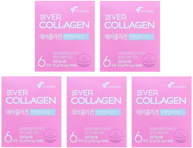 에버콜라겐 인앤업비오틴 업 750mg x 84정 12주분, 63g, 5개