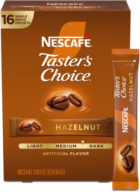 네스카페 테이스터스 초이스 인스턴트 헤이즐넛, 48g, 16개입, 1개, 3g