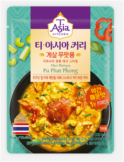 티아시아키친 게살 푸팟퐁 커리, 170g, 1개