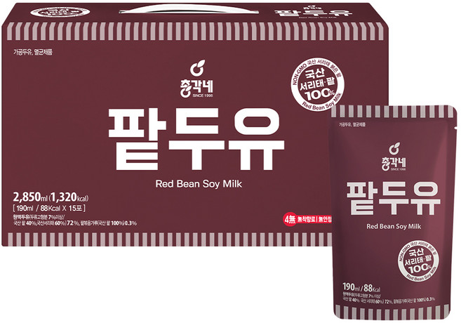 총각네 팥두유, 190ml, 15개