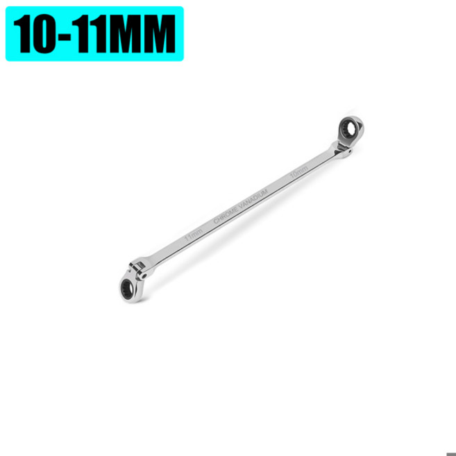 엑스트라 롱 플렉스 래칫 렌치 세트 더블 박스 엔드 메트릭 8 19MM CR V 스틸, [01] 10mm-11mm