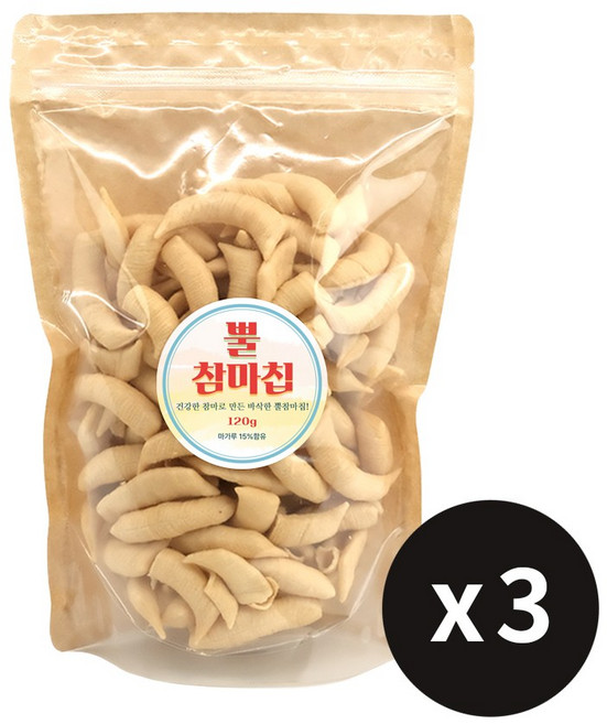 워니네 바삭하고 고소한 뿔 참마칩 건강한 과자 간식, 3개, 120g
