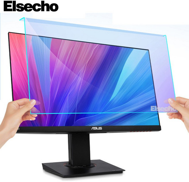 Elsecho 모니터용 거치식 블루라이트 차단 필터 시력보호 UV차단 13.3~32인치, 1개, 24인치(547X320mm)