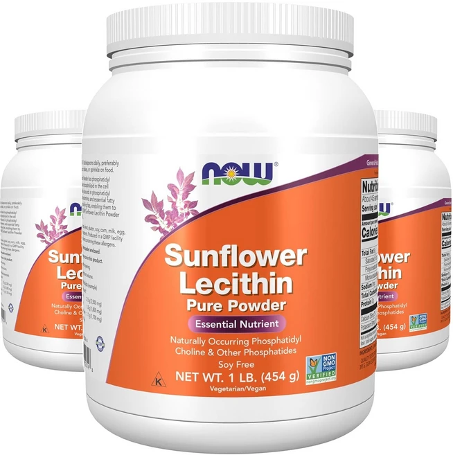 나우푸드 선플라워 레시틴 퓨어 파우더, 454g, 3개 - 쿠팡