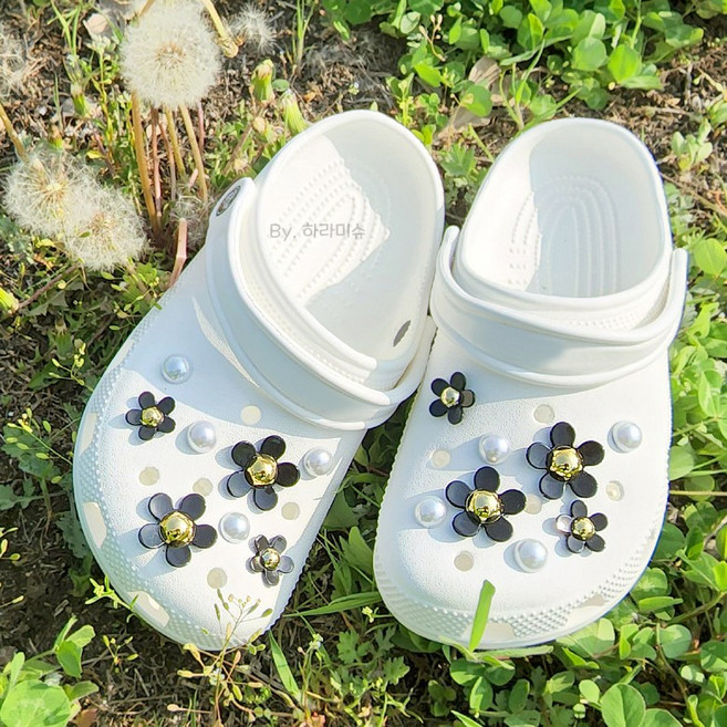 데이지꽃 진주 파츠 세트 16pcs + 서비스 진주 2p 총 18종 사랑스러운 소녀감성 예쁜 꽃 파츠 세트