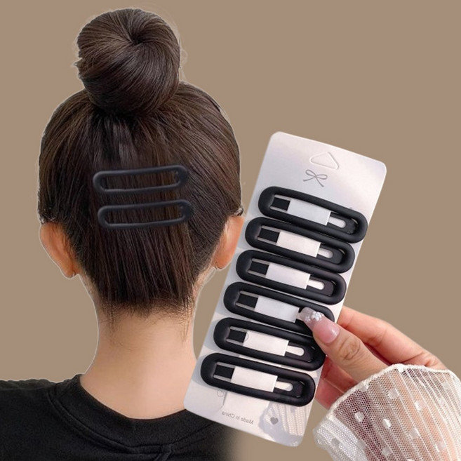 동글 무광 똑딱핀 빅 잔머리 고정핀 6P세트