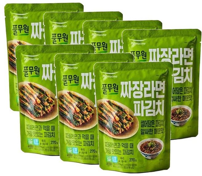 풀무원 짜장라면 파김치 썰어담은 알싸한 매운맛, 7개, 270g