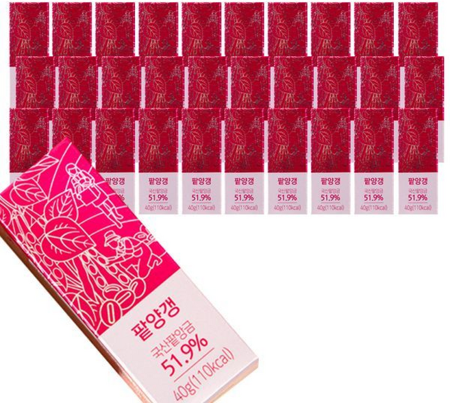 밤뜨래 국산팥으로 만든 팥양갱, 30개, 40g