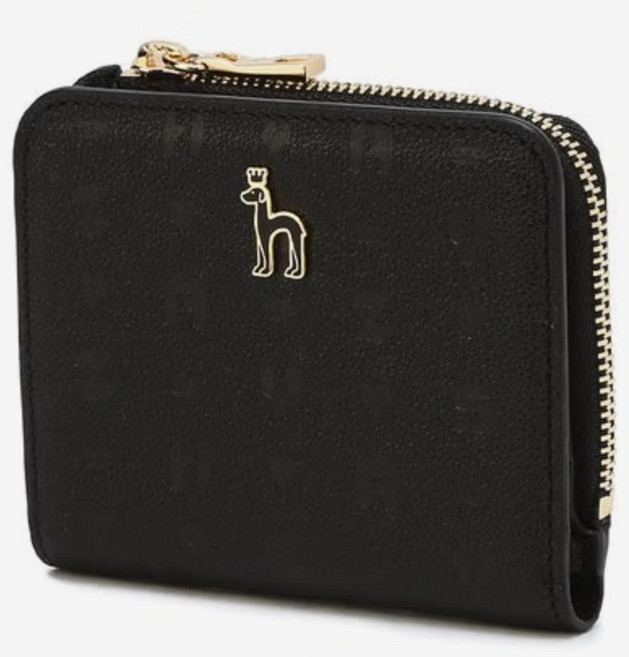 헤지스 로고패턴 소가죽 반지갑 (선물포장)