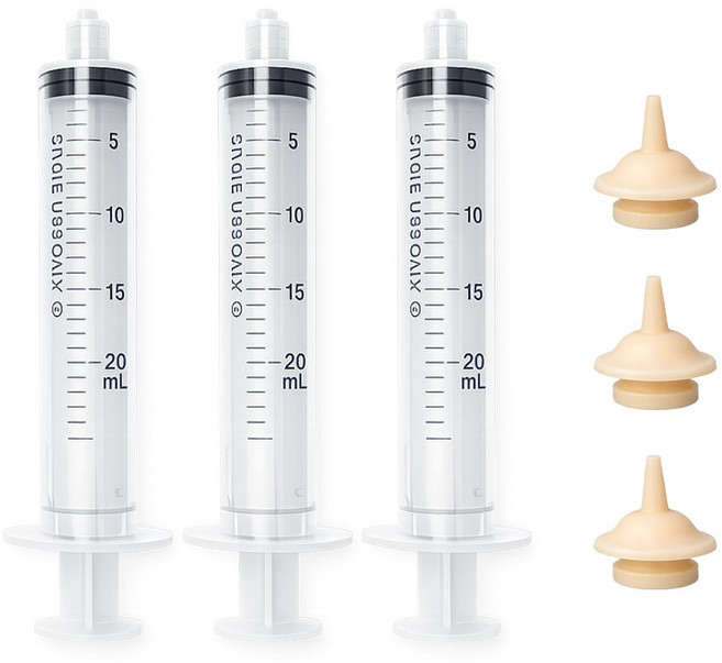 투케이영 반려동물 강아지 고양이 실리콘 수유 강급 주사기, 3개, 20ml