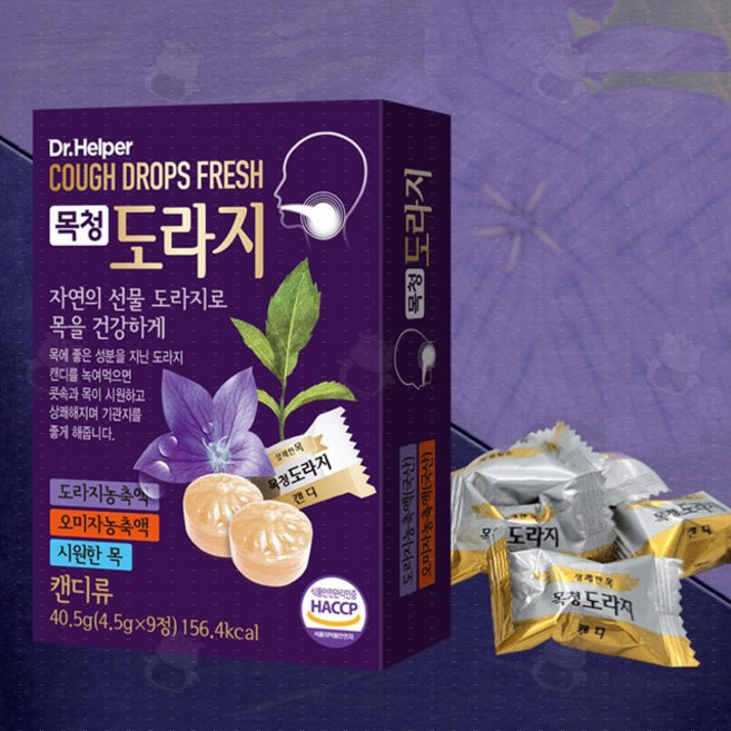 닥터헬퍼 목청 도라지 목캔디 목관리 8정, 40.5g, 1개
