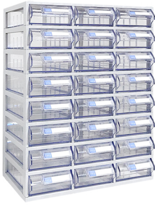 [국내생산 완제품] 모아이샵 다용도 스마트 정리함 투명수납함 멀티박스 미니수납함 멀티수납함, 스마트정리함(24칸)