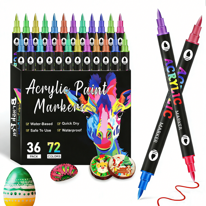 시스슈 아트 트윈마카펜 아크릴 페인트 마카펜 세트, 1세트, 72색