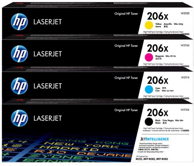 HP 原廠 206X 碳粉匣 W2110X W2111X W2112X W2113X 四色組 公司貨, 黑, 紅, 藍, 黃, 1個