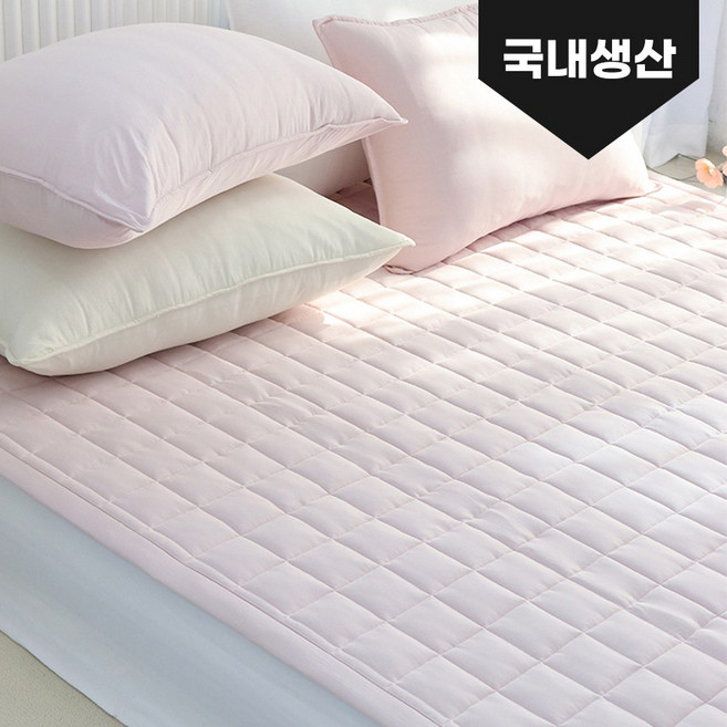 국내생산 알러지케어 구름촉감 고정밴드형 침대패드 S/SS/D/Q/SLK/SK, 핑크