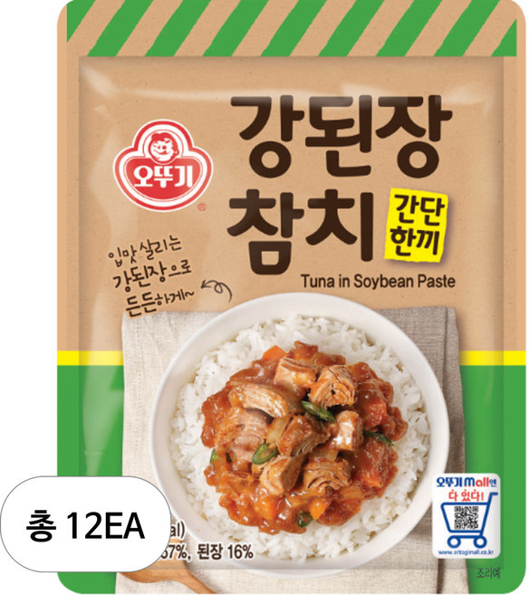오뚜기 간단 한끼 강된장 참치, 90g, 12개