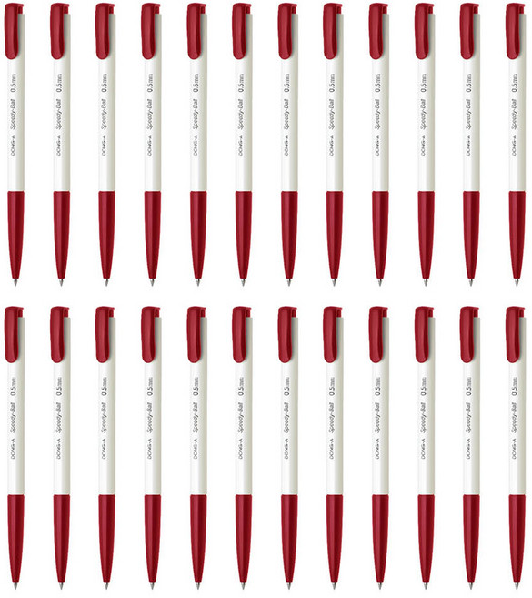 동아연필 동아 스피디볼 볼펜 (24자루), 0.5mm 레드