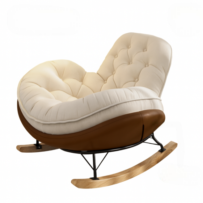 코지무브 편안한 1인용쇼파 패브릭 흔들의자 거실 침실 안락 수유의자 독서쇼파 리클라이너, 1개, 1. 브라운 기본형