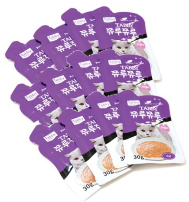 테비 전연령 고양이 영양 간식 파우치, 게살, 30g, 12개