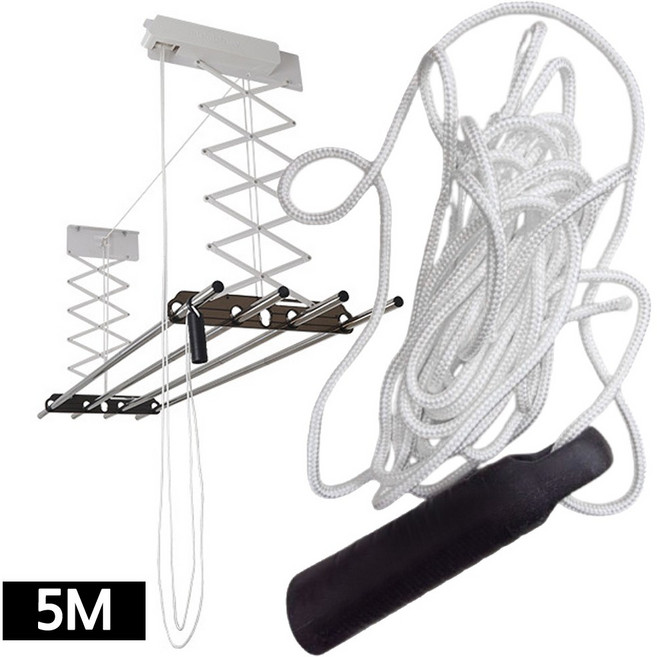 본라이프 베란다 빨래건조대용 빨래줄 천정건조대줄 교체용끈 빨래건조대줄 베란다 빨래줄 건조줄 밧줄 노끈 캠핑 다용도로프 다용도줄, 화이트5M, 1개