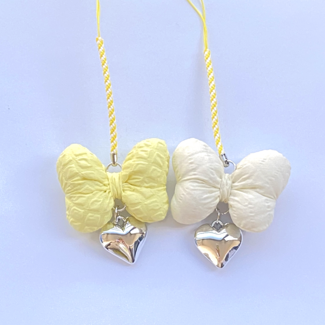 빵빵리본 골프티걸이 숏티링 티꼿이 골프 악세사리, 1세트, 옐로 + 아이보리