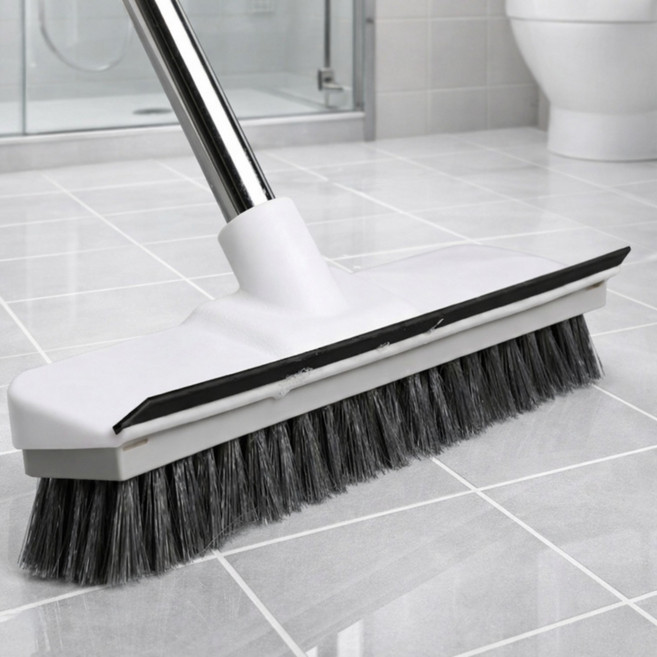 클린생활 2in1 화장실 바닥 롱 청소솔, 화이트(White), 1개