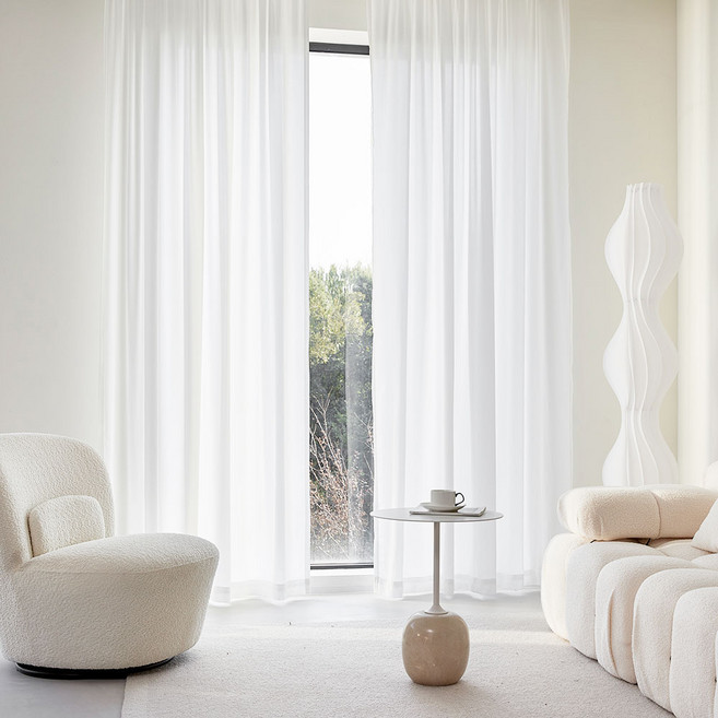 사라하우스 비침없는 쉬폰 차르르 커튼 봉집형