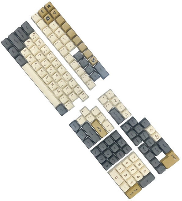 75/87/98/104/108에 대한 PBT 한국어 XDA 높이 키 캡 스승 인쇄가있는 키보드 XDA 높이 키 캡 세트, 포장