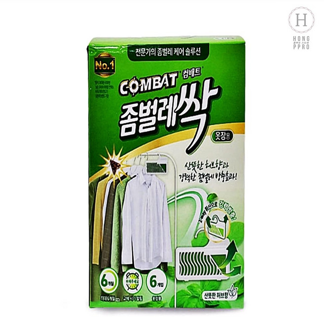 컴배트 좀벌레싹 옷장용 허브향 방충제 6p, 18g, 1개
