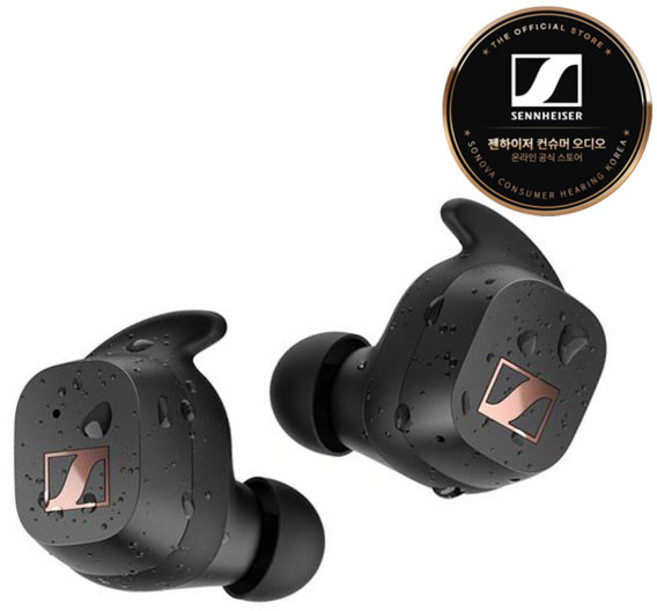 젠하이저 블루투스 이어폰 SPORT True Wireless, CX200TW1, 블랙