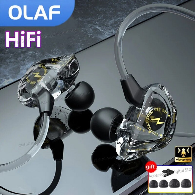 C타입 유선 이어폰 OLAF 게이밍 마이크 이어버드가 있는 핸즈프리 DAC 삼성 샤오미 3.5mm 잭, 1.3.5mm Black-D16