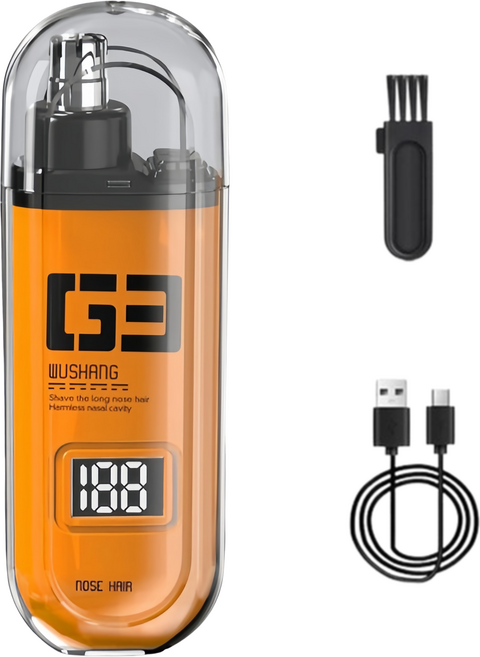 WUS 코털제거기 전동 콧털 제거기 C타입 충전식, 오렌지