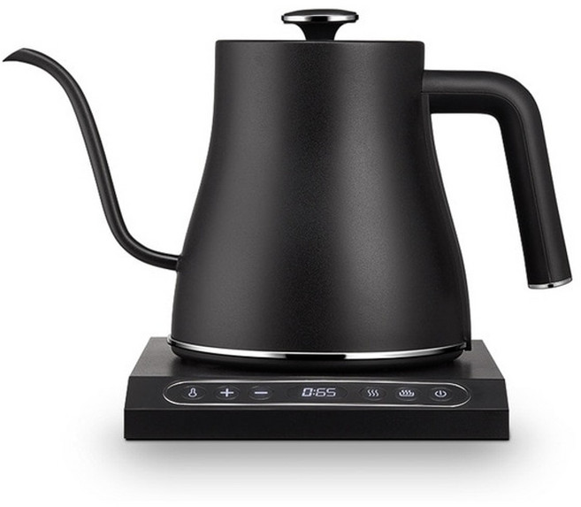 전기 주전자 차 주입기 0.8l 주전자 냄비 커피 워머 차 메이커 1200w 보온병 for gooseneck kettle smart temperature control, 검은색, 영국, 1개
