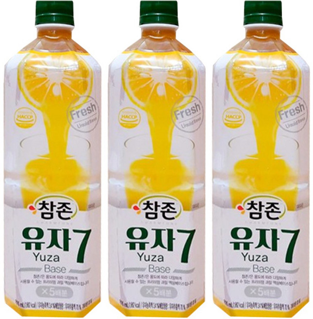 유자 원액 참존 835ml x12개 과일 음료 베이스 과즙, 3개