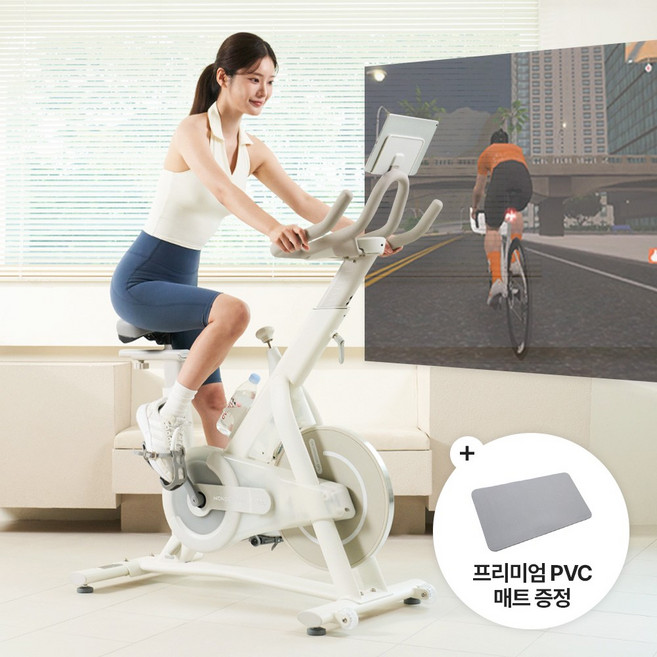 스포틀러 ERG 원더사이즈 스피닝 + 프리미엄 매트 증정 실내 자전거 사이클 스핀바이크 야핏 즈위프트 헬스 게임, 화이트(프리미엄 매트 증정)