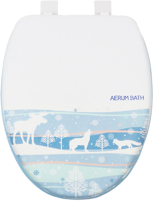 투투파파 윈터울프디어 변기커버 중형 대형 소프트 변기시트, 1개, 윈터울프 블루