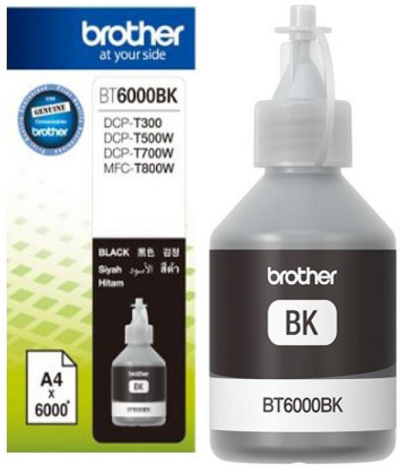 Brother 原廠墨水 BT6000BK 適用多款Brother打印機, 黑色, 1瓶
